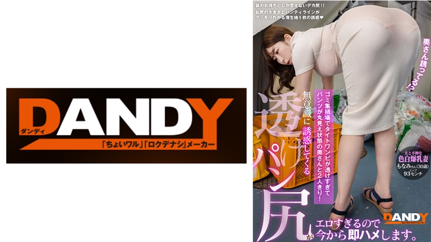 104DANDY-875A ゴミ集積場でタイトワンピが透けすぎてパンツが丸見え狀態の奧さんと2人きり！無意識に誘